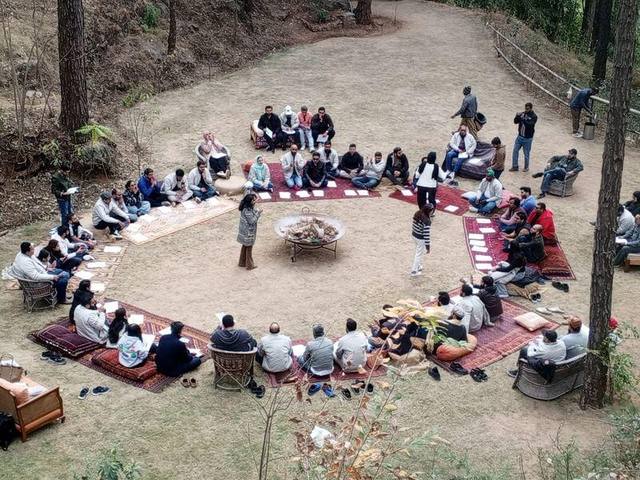 Outdoor group wellbeing circle